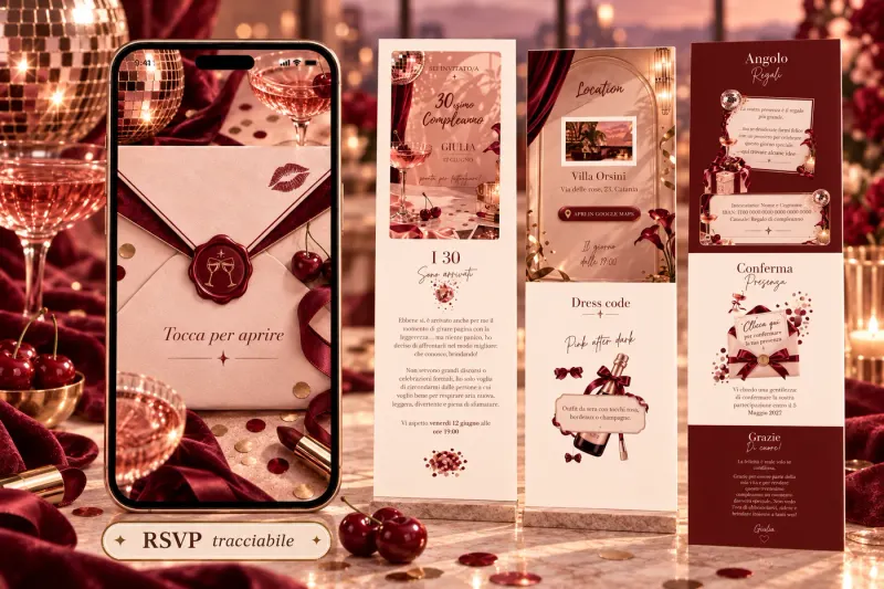 Anteprima dell'invito pink hour per Compleanno