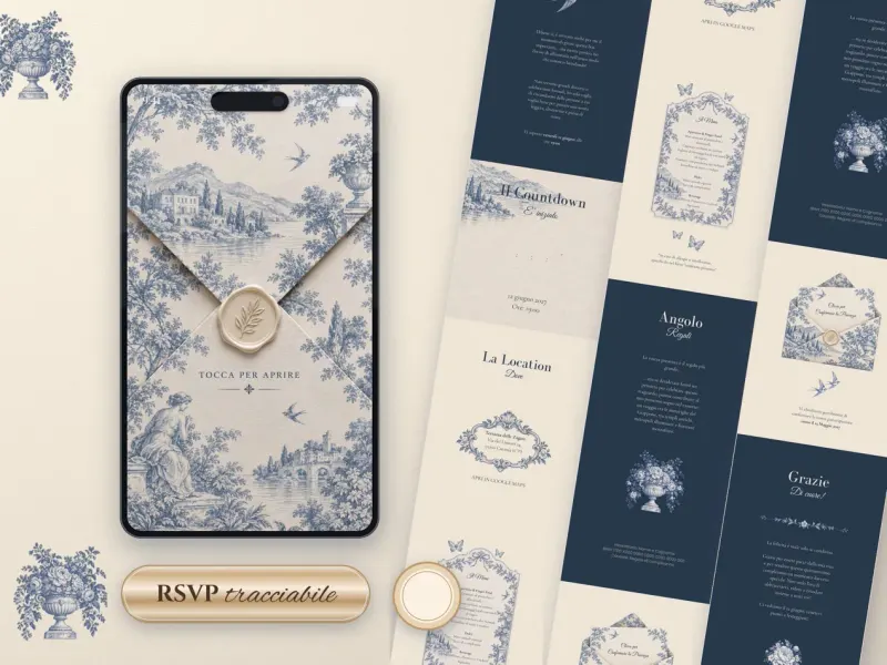 Anteprima dell'invito Invito compleanno Toile de Jouy per Compleanno