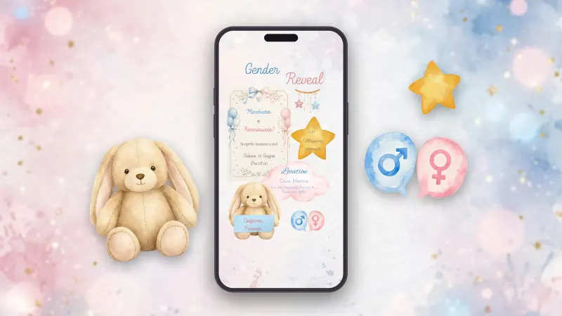 Anteprima dell'invito Gender Reveal - Coniglietto per Gender reveal