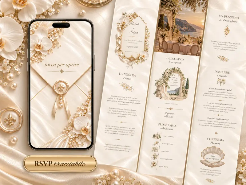 Anteprima del template Invito Matrimonio - Perle
