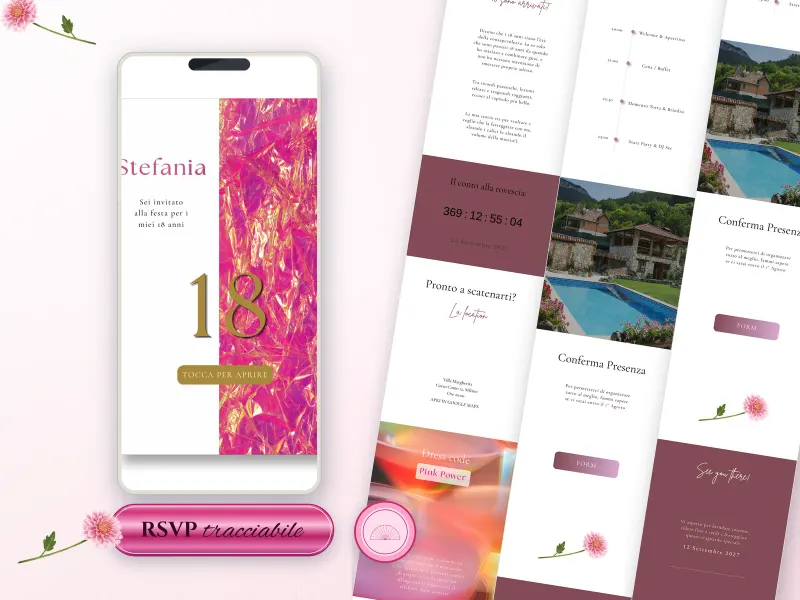 Anteprima dell'invito Pink Power per Compleanno