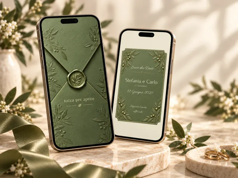 Save the Date Sage Amour: la busta e l’annuncio sui due telefoni